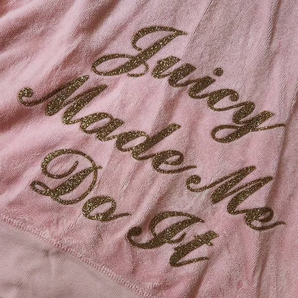 Juicy Couture "Juicy Made me Do It" vintage  bubblegum pink terry jacket Large - Picture 2 of 8